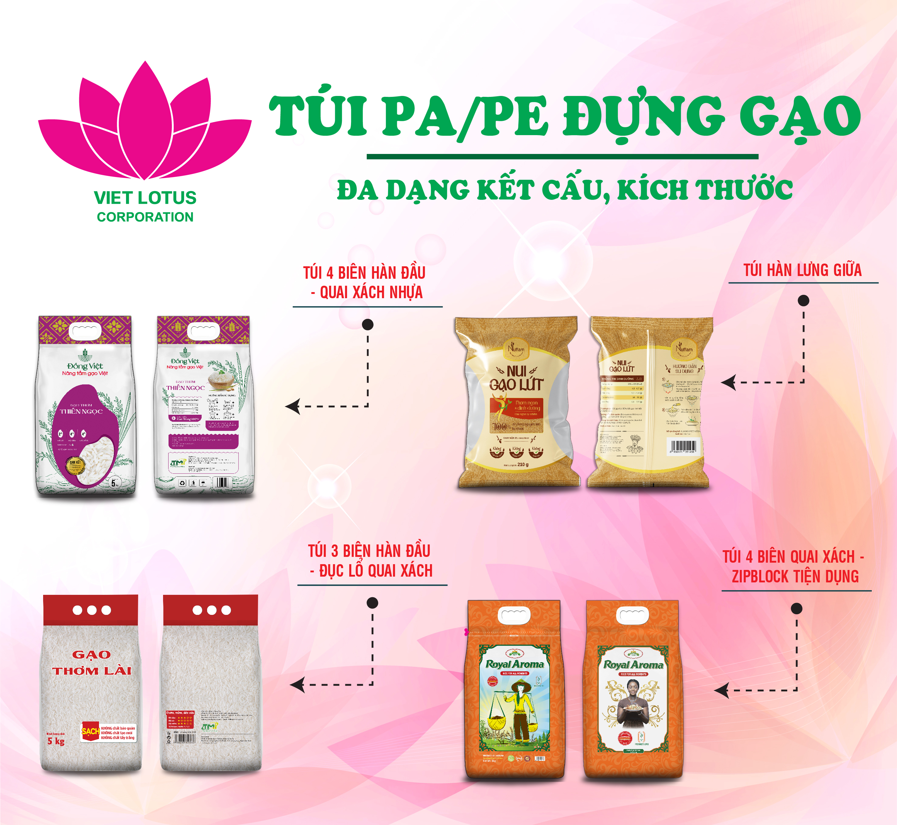 Túi PA/PE đựng gạo